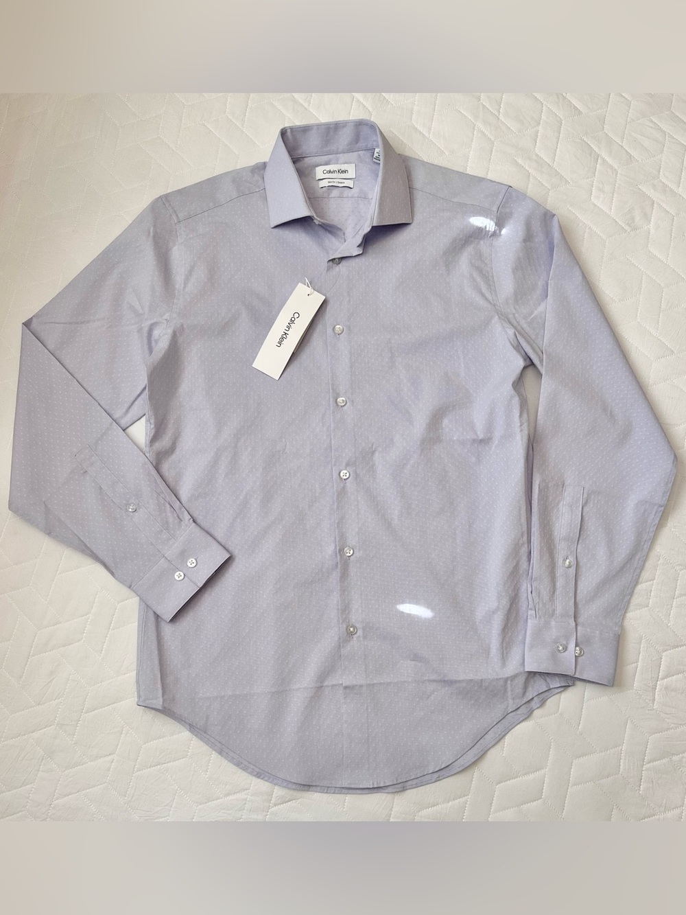 Men’s Calvin Klein Lilac Patterned Dress Shirt M